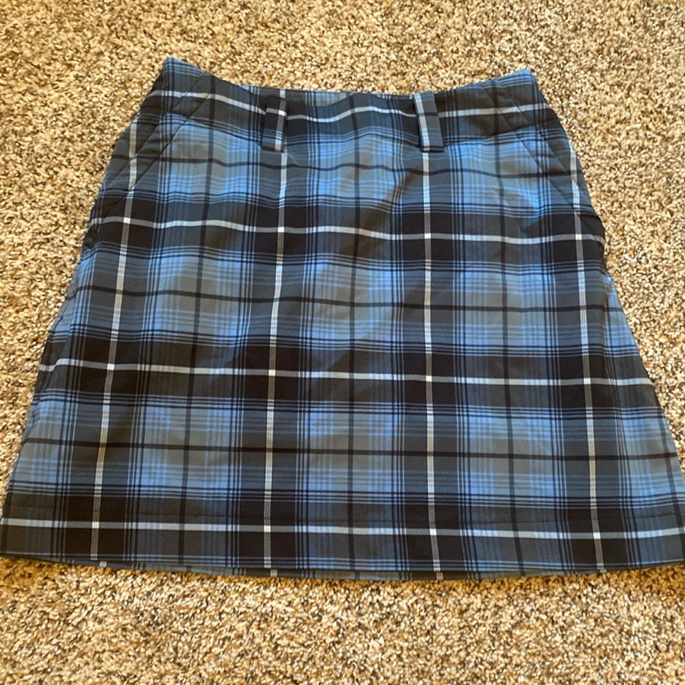 Nike Blue and Black Plaid Skort